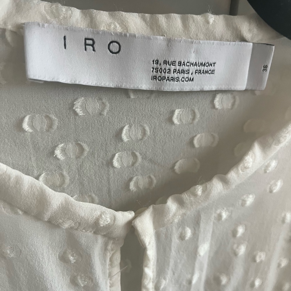 Iro hos topwear in ecru cream Ruffled Blouse size 36 excellent condition - Picture 5 of 9